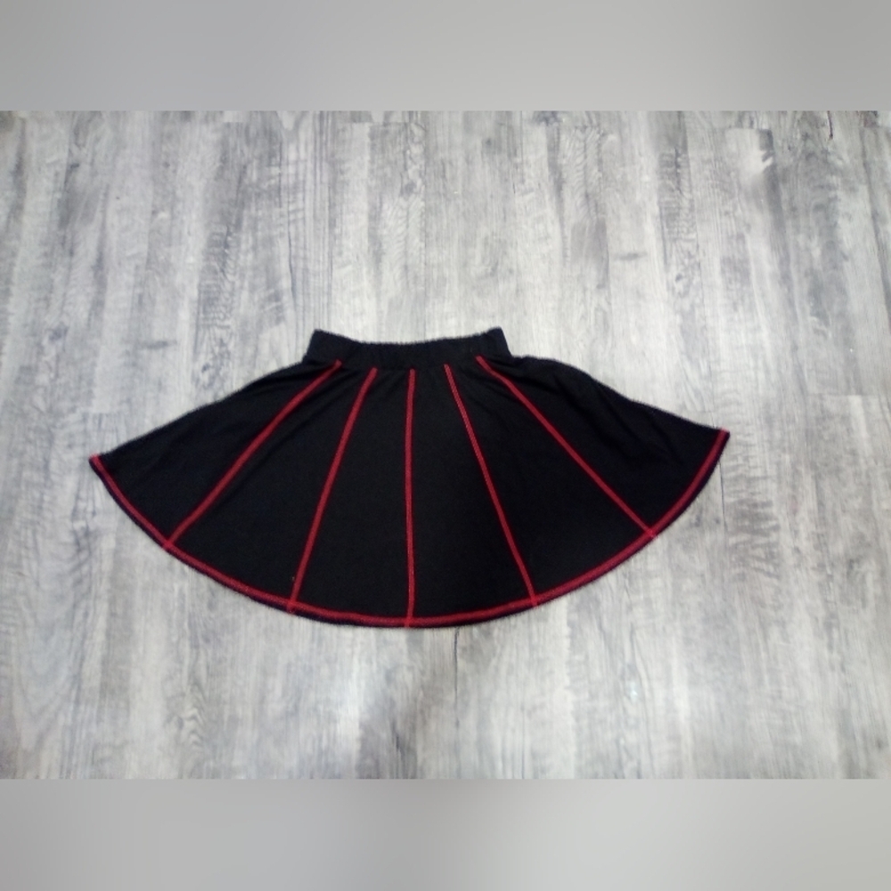 Black and Red Skater Skirt